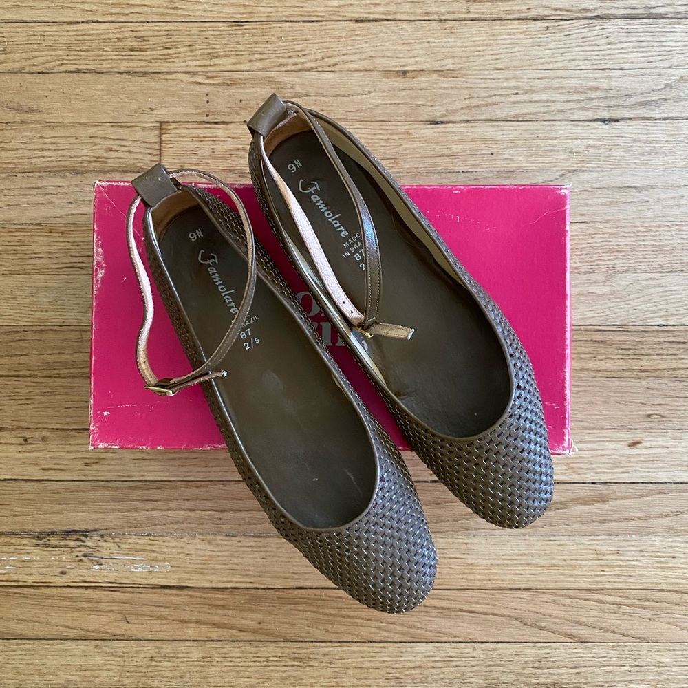 Vintage Famolare Brazil Flats with Ankle Strap 9